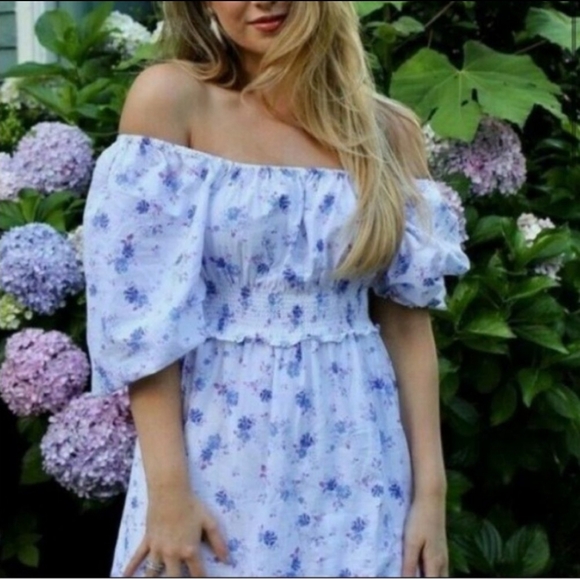 LoveShackFancy X Target Gemma White Purple Floral Dress - Picture 4 of 10